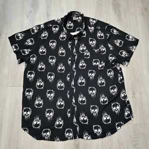 Men’s Social Collision Black Short Sleeve Shirt Size 3XL